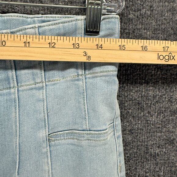 We the Free People Jeans Womens 31 Light Blue Flare High Rise Boho 70s Gypsy 90s - Picture 9 of 11